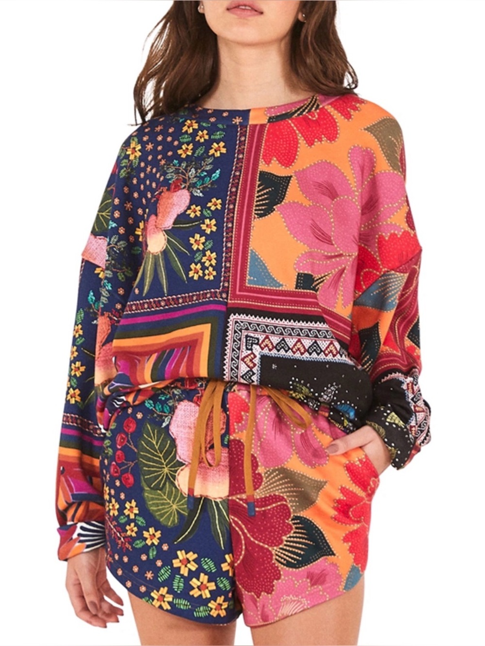 Farm Rio Mix Scarves Sweatshirt - Medium - Picture 5 of 6